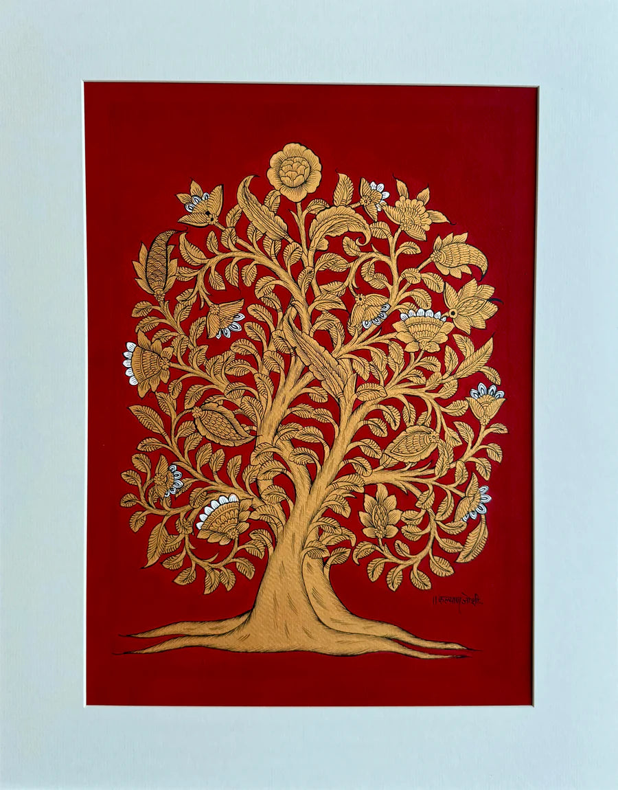 A Phad Painting set of trees by Kalyan Joshi Thumbnail