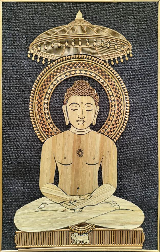 A Portrait of Lord Mahavira in Sikki Grass Craft by Dhirendra Kumar Thumbnail