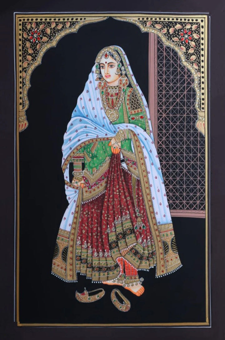 Amritsari Pair : Miniature Painting By Rajendra Sharma Thumbnail