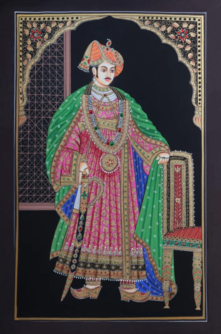 Amritsari Pair : Miniature Painting By Rajendra Sharma Thumbnail