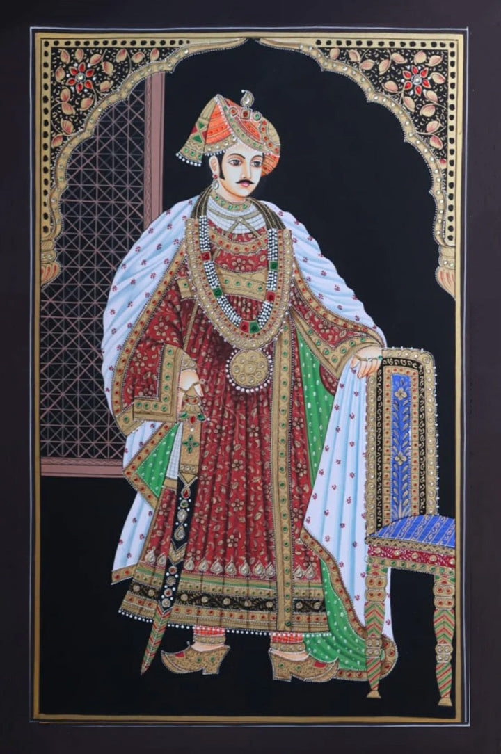 Amritsari Pair : Miniature Painting By Rajendra Sharma Thumbnail