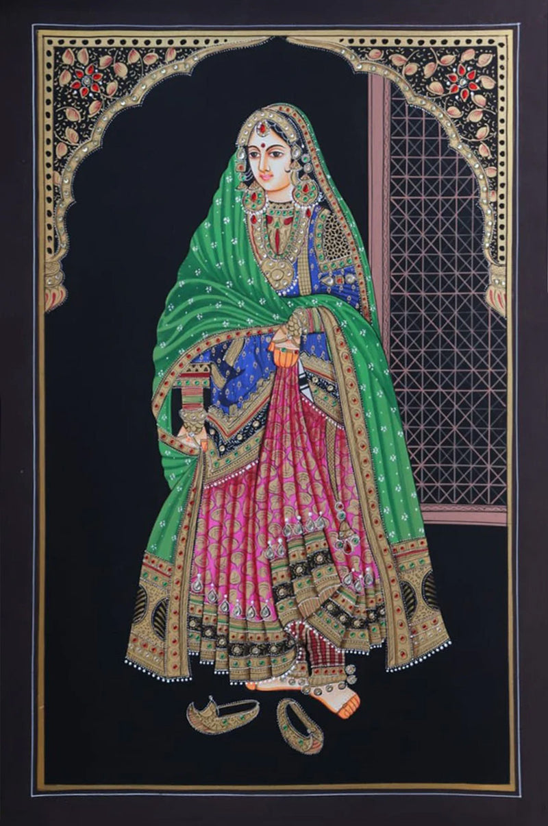 Buy Amritsari Pair : Miniature Painting By Rajendra Sharma