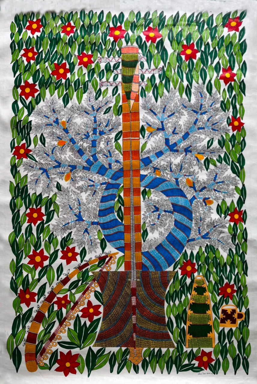 Baana and Saja Tree in Gond by Saroj Venkat Shyam Thumbnail