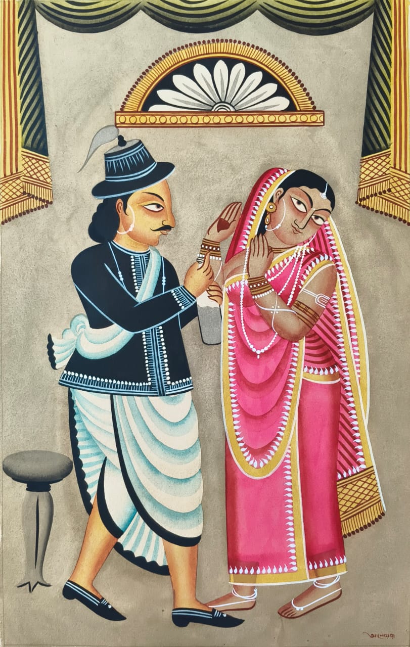 Babu and Bibi in Kalighat by Anwar Chitrakar Thumbnail