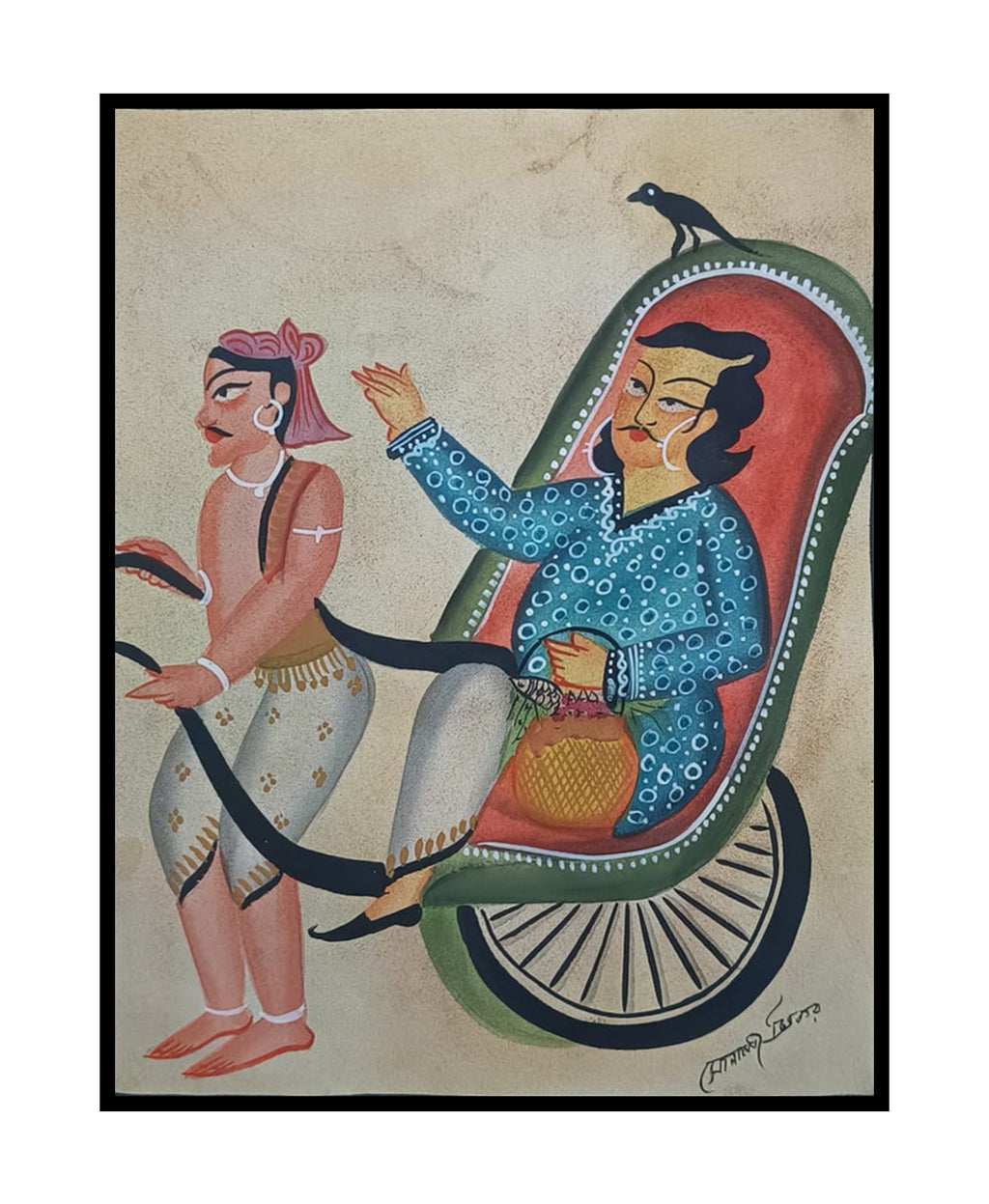 Babu in a hand-pulled cart in Kalighat by Sonali Chitrakar Thumbnail
