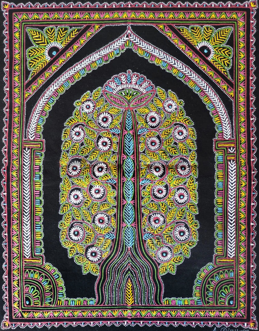 Artist Hanis Rogan Tree of Life Rogan painting by Rizwan Khatri