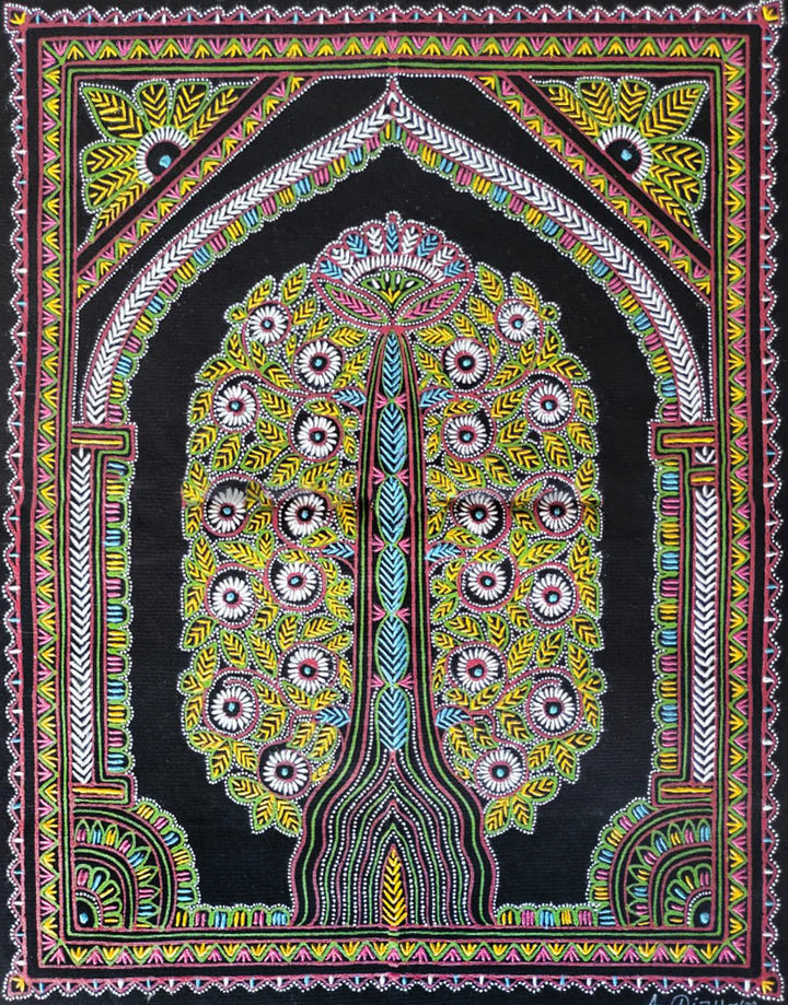 Tree of Life Rogan painting by Rizwan Khatri Thumbnail