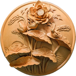 Buy Birds and Lotus Blossoms in Teracotta by Dolon Kundu