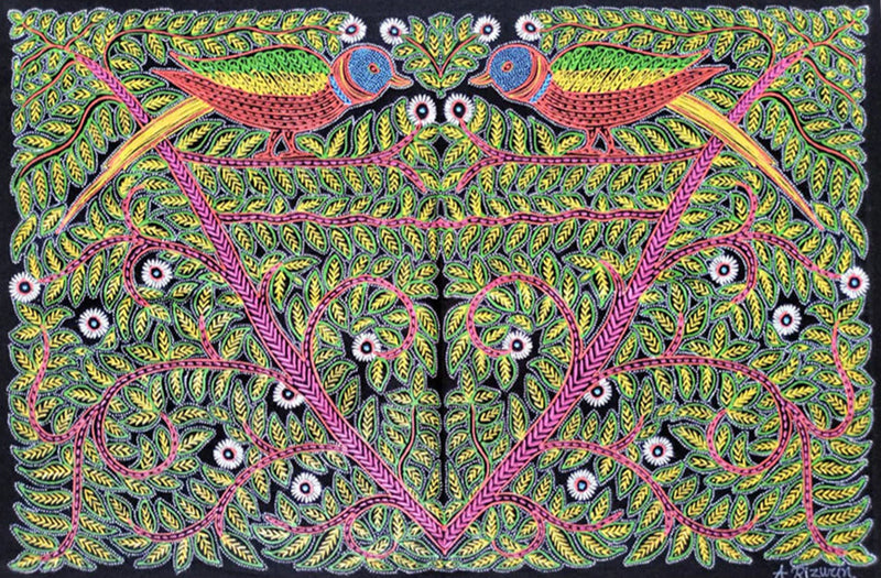 Buy Birds on Tree Rogan Art by Rizwan Khatri