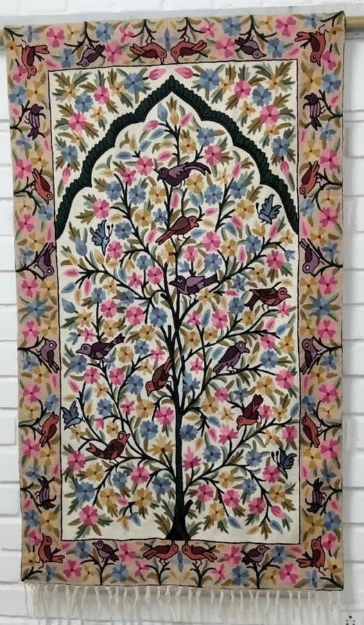 Birds on Tree in Crewel Embroidery by Jahangir Ahmed Thumbnail