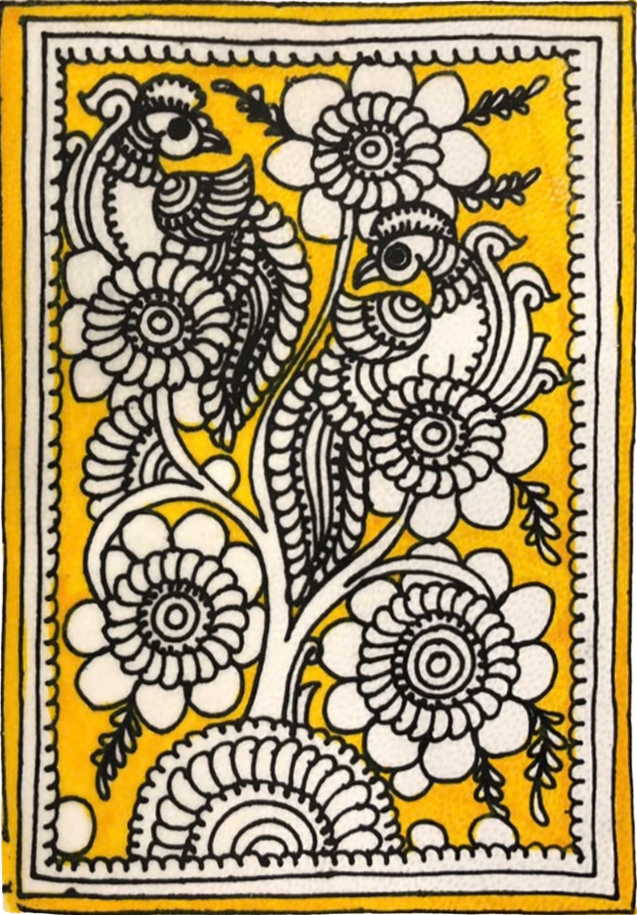 Blooming Flowers with Peacocks in Tholu Bommalata by Sindhe Siva Thumbnail
