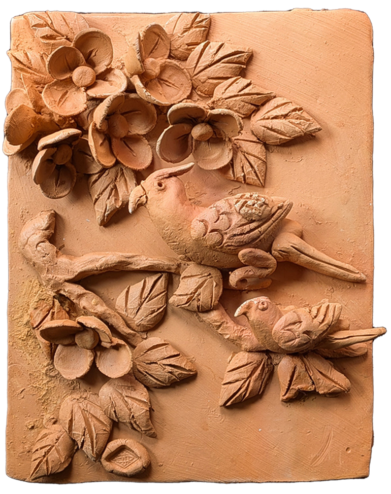 Buy Blossoms and Wings: Birds in Nature in Terracotta by Dolon Kundu
