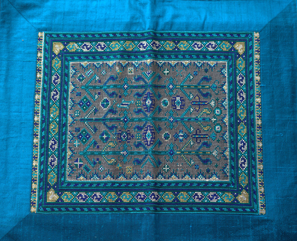 Blue Carpet Design in Jat Garaasiya Embroidery Thumbnail