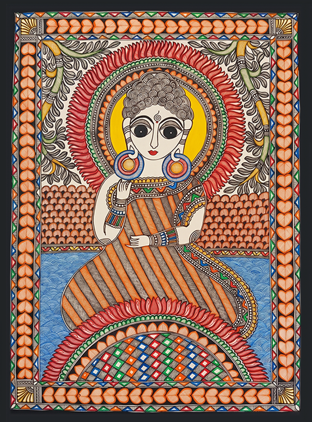 Buddha in Madhubani by Pratima Bharti Thumbnail