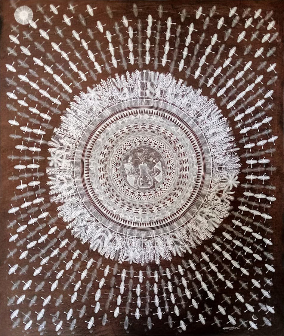 Circle of the World in Warli by Krushna Sadashiv Bhusare Thumbnail