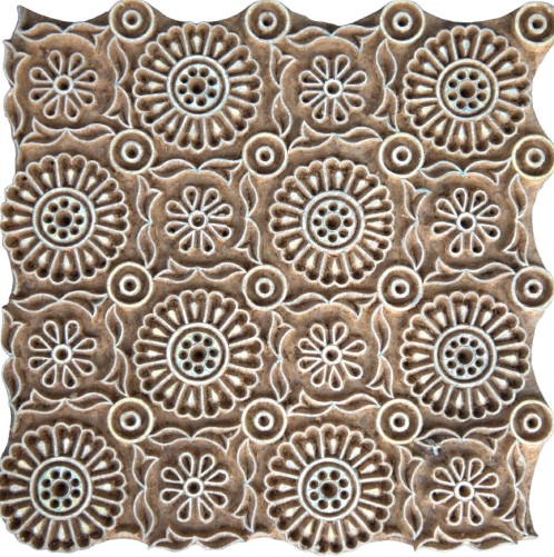 Buy Circular Floral patterns in Wooden Kalamkari Blocks by K. Gangadhar
