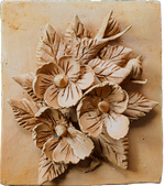 Buy Clustered Blooms in Terracotta by Dolon Kundu