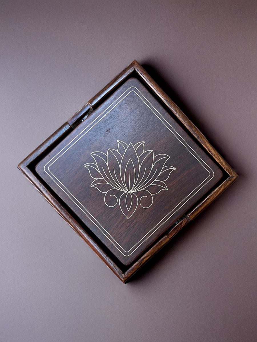 Buy Coaster Set In Tarkashi by Mohan Lal Sharma