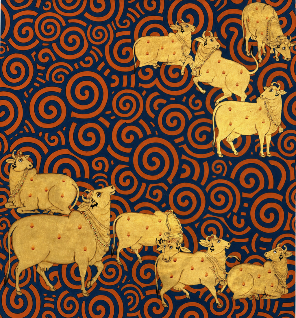 Contemporary Cows in Pichwai by Naveen Soni Thumbnail