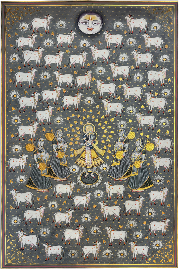 Contemporary Gopashtami in Pichwai by Naveen Soni Thumbnail