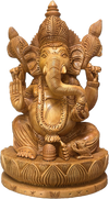 Buy Deity Ganesha in Sandalwood Wood Carving by Om Prakash
