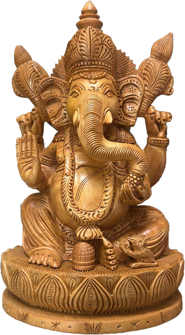 Buy Deity Ganesha in Sandalwood Wood Carving by Om Prakash