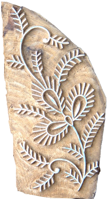 Buy Delicate Floral Motif in Wooden Kalamkari Block by K. Gangadhar