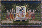Buy Devotional Night of Sharad Purnima: Shrinathji with Gopis in Pichwai by Shehzaad Ali Sherani