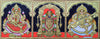 Buy Divine Beauty: Lord Balaji, Goddess Lakshmi, and Goddess Saraswati in Tanjore Art by Sanjay Tandekar
