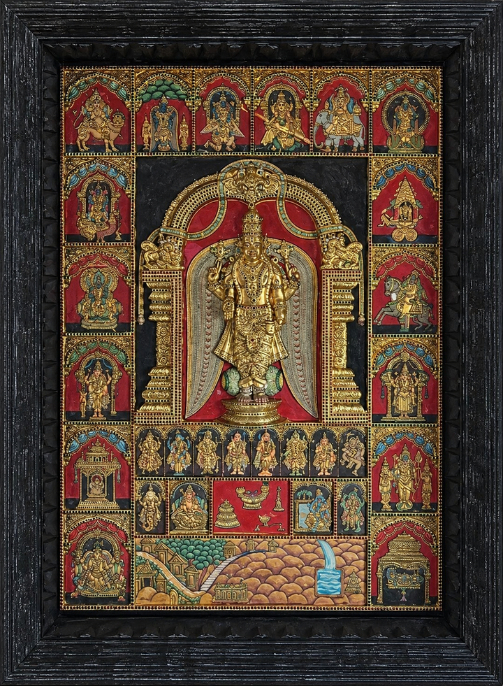 Divyadesha Darshana in Antique Tanjore Thumbnail