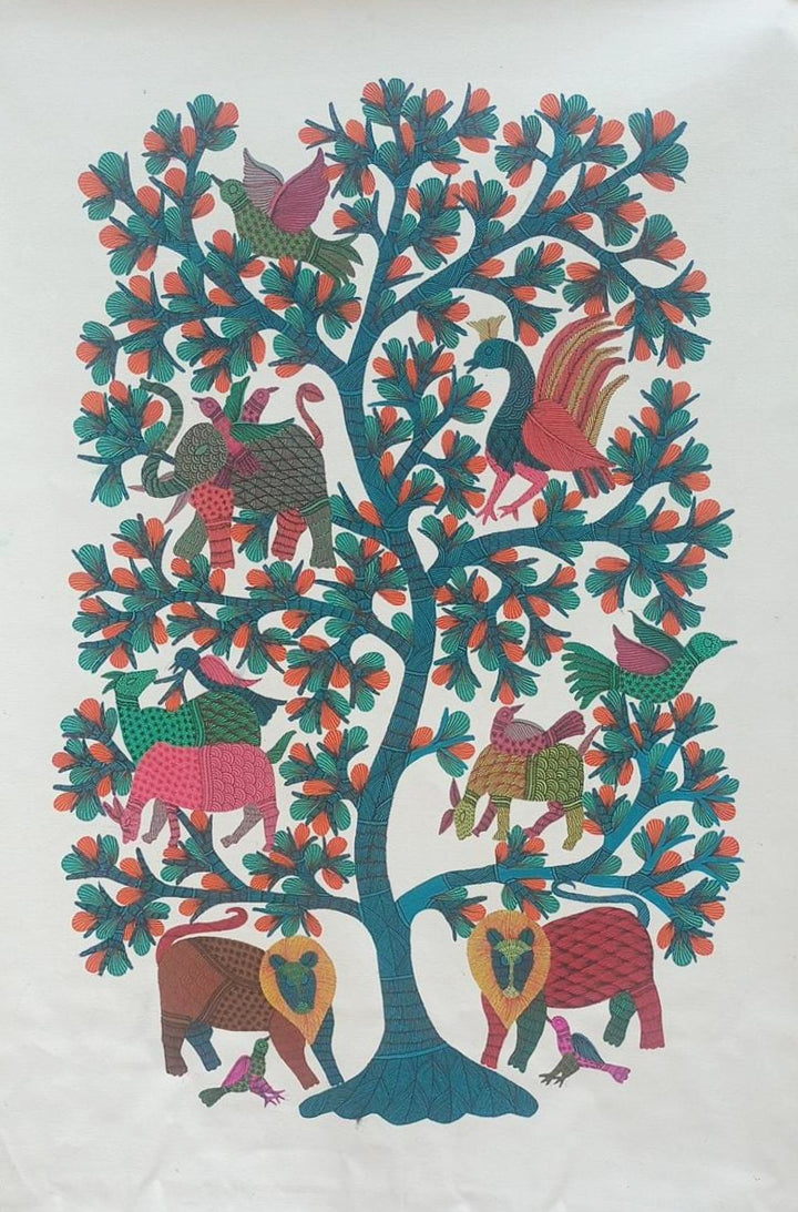 Harmony in the Wilderness in Gond by Kailash Pradhan Thumbnail