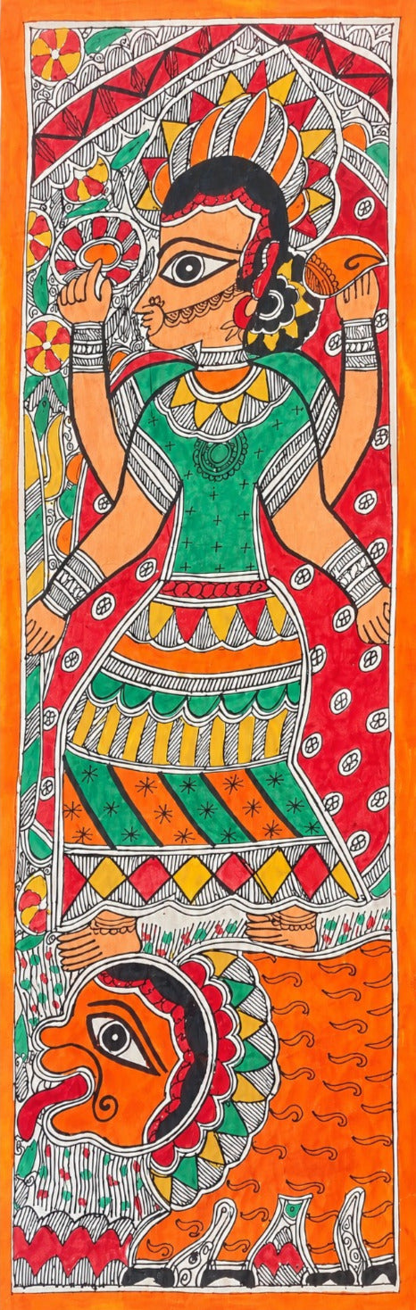Durga in Madhubani by Pratima Bharti Thumbnail