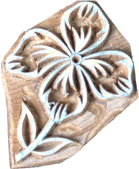 Buy Elegant Flower in Wooden Kalamkari Block by K. Gangadhar