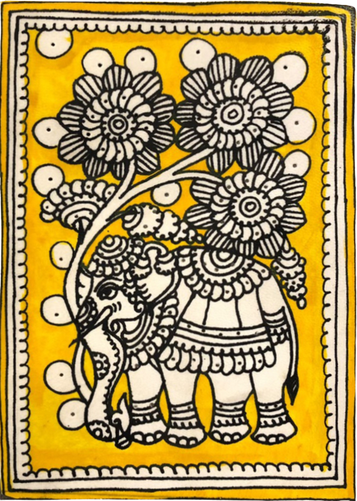 Elephant and Tree in Tholu Bommalata by Sindhe Siva Thumbnail