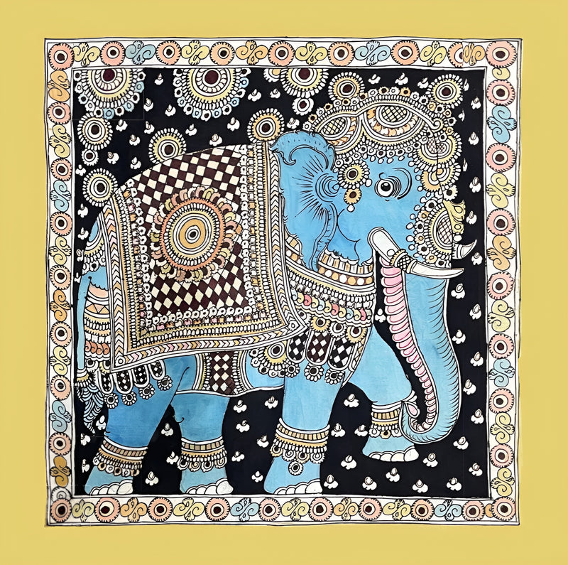 Elephant: Kalamkari Painting by Sudheer