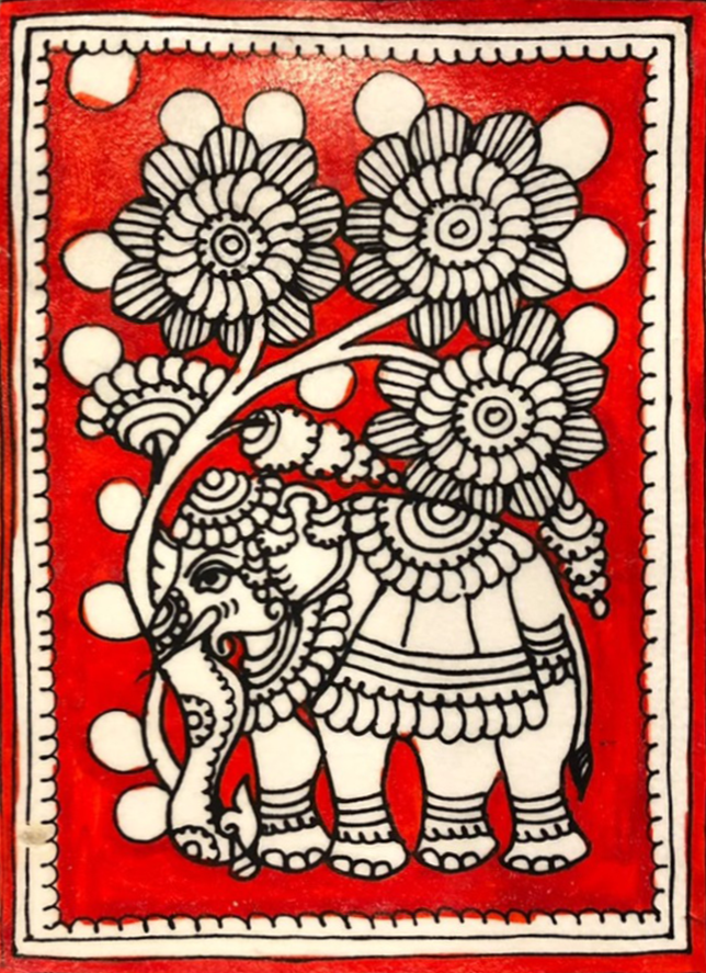 Elephant and Tree in Tholu Bommalata by Sindhe Siva Thumbnail