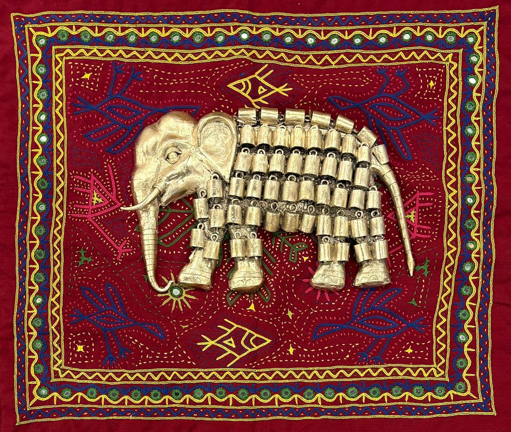 Elephant in Dokra with Kutch Applique Thumbnail