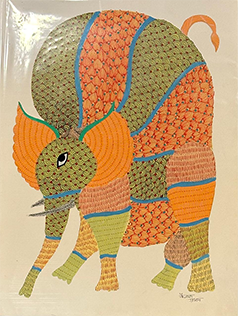 Elephant in Gond by Kailash Pradhan Thumbnail