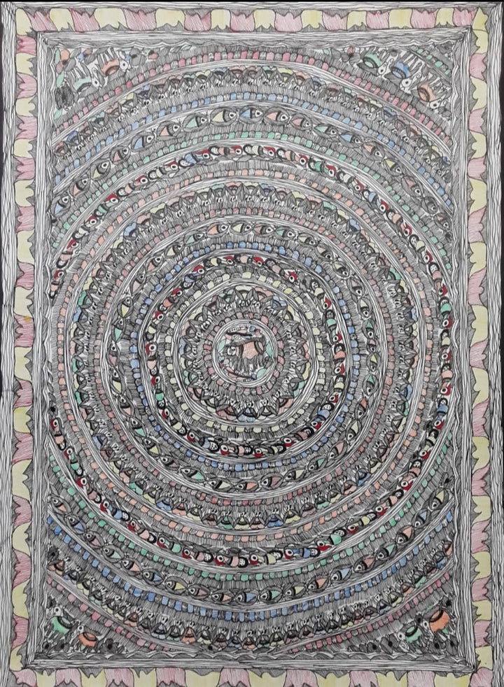 The Infinite Cycle: Mandala in Madhubani by Pratima Bharti Thumbnail