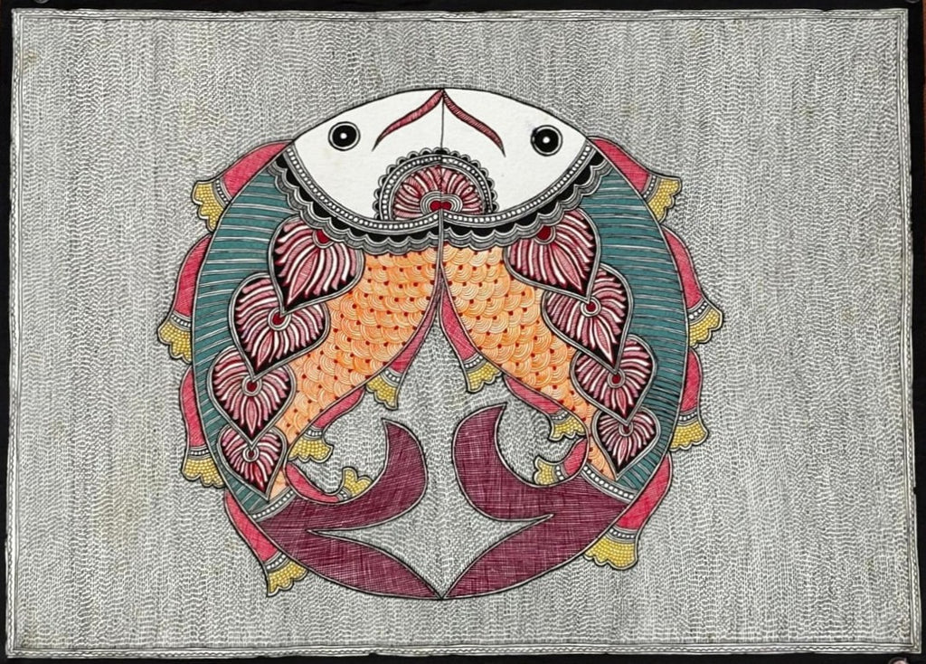 Fish Medallion in Madhubani by Abdhesh Kumar Karn Thumbnail