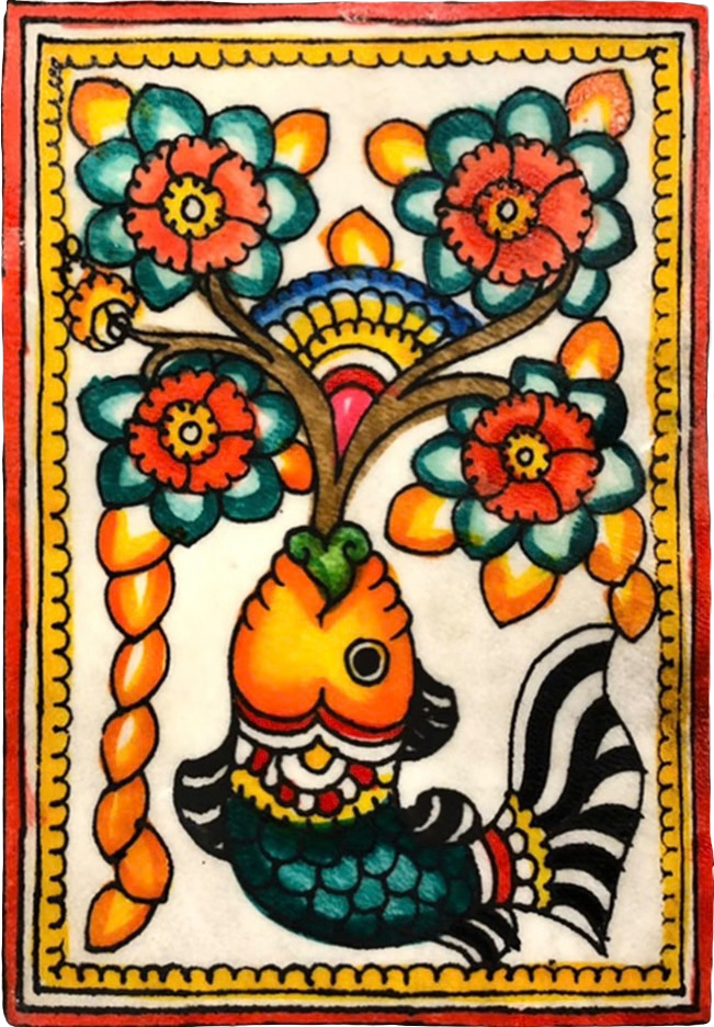 Fish and Tree in Tholu Bommalata by Sindhe Siva Thumbnail