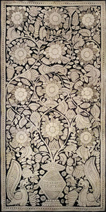 Buy Floral Abundance: Monochrome Tree of Life in Tholu Bommalata by Sindhe Siva