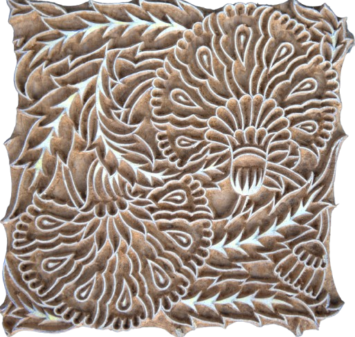 Buy Floral Celebration: Flowers and Leaves in Wooden Kalamkari Blocks by K. Gangadhar