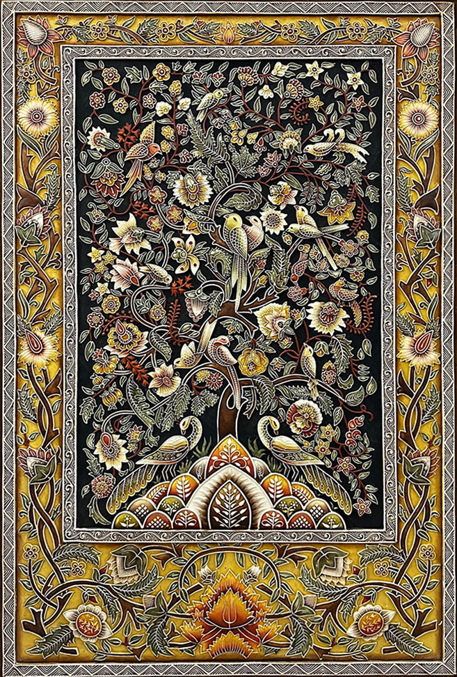 Buy Floral Extravagance: Tree of Life in Stone Dust painting by Amita Sachdeva