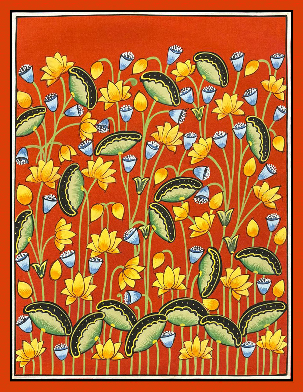 Floral scene in Pichwai by Naveen Soni Thumbnail