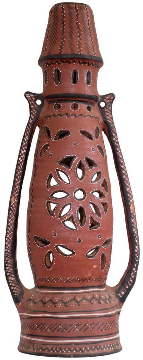 Floret Mandala Lantern in Khavda Pottery by Abdul Kumbhar Thumbnail