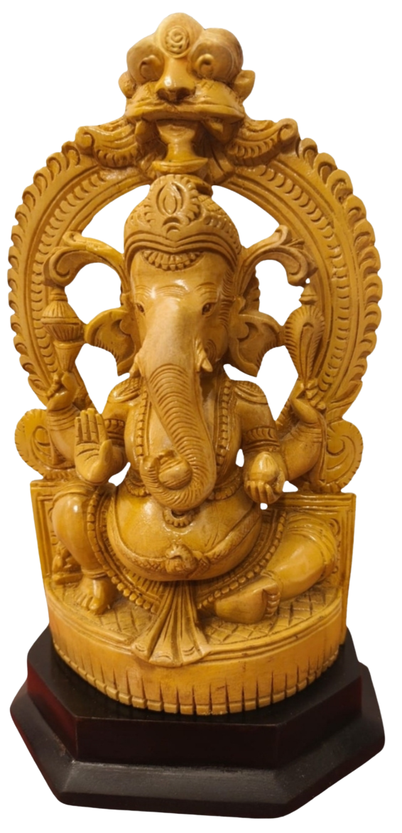 Four-armed Ganesha in Wood carving by Diya Handicrafts Thumbnail