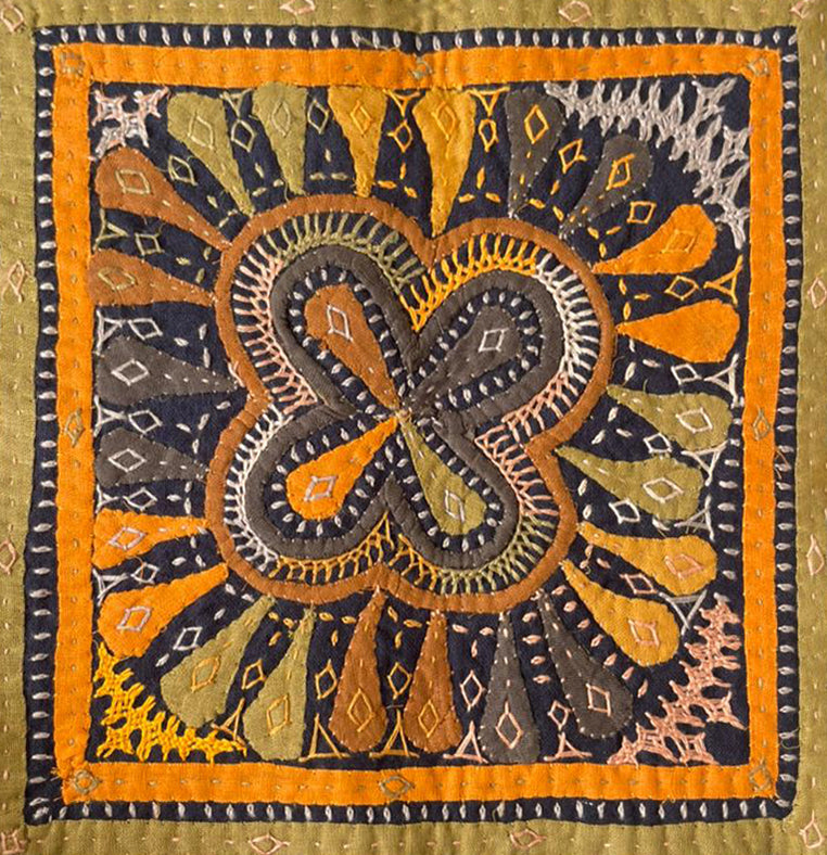 Four Lobed Flower in Rabari Embroidery by Gitaben Bhavesh Rabari Thumbnail