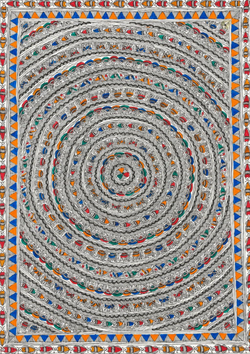 GODHANA PAINTING MANDALA IN MADHUBANI BY PRATIMA BHARTI Thumbnail
