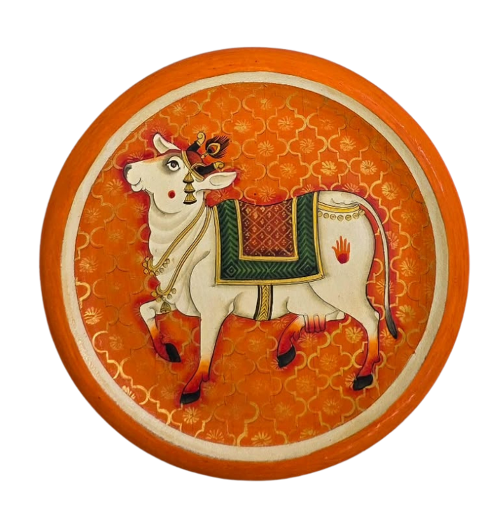 The Cow in Pichwai Plates by Dinesh Soni Thumbnail